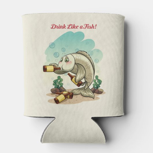 Drink als een vis blikjeskoeler (Achterkant)