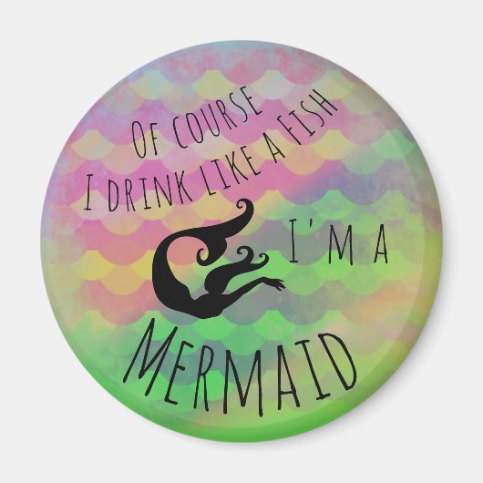 Drink als een vis! - Kleurrijke schalen Magneet (Voorkant)