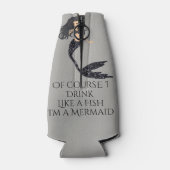 Drink als een vis zeemeermin fles koeler zwart (Achterkant)