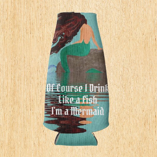 Drink als een vis zeemeermin fleskoeler flesjeskoeler