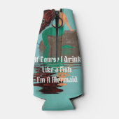 Drink als een vis zeemeermin fleskoeler flesjeskoeler (Achterkant)