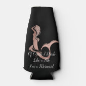 Drink als een vis zeemeermin Roos gouden fleskoele Flesjeskoeler (Voorkant)