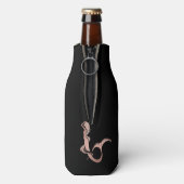 Drink als een vis zeemeermin Roos gouden fleskoele Flesjeskoeler (Fles Achterkant)