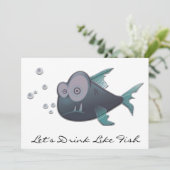 Drink als een viscocktailparty-uitvindingen kaart (Staand voorkant)