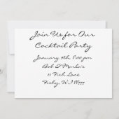 Drink als een viscocktailparty-uitvindingen kaart (Achterkant)