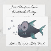 Drink als een viscocktailparty-uitvindingen kaart (Voorkant / Achterkant)