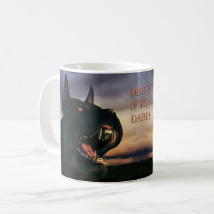 Drink als je durft! Grote, zwarte hond Koffiemok