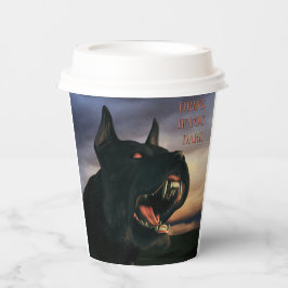 Drink als je durft. Grote, zwarte hond Papieren Bekers