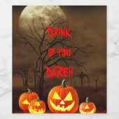 Drink als je Durft Halloween Griezelige Begraafpla Wijn Etiket (Enkel label)