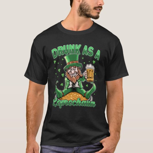 Drink als Leprechaun met Beer Glass St Patrick F T-shirt (Voorkant)