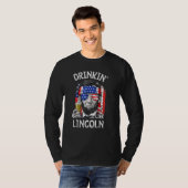 Drink als Lincoln 4 juli Mannen Abraham Meri T-shirt (Voorkant volledig)