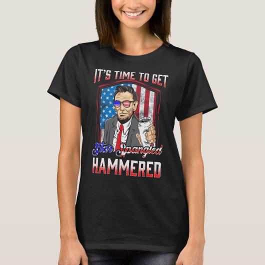 Drink als Lincoln Star gekrenkte Hammered T-shirt (Voorkant)