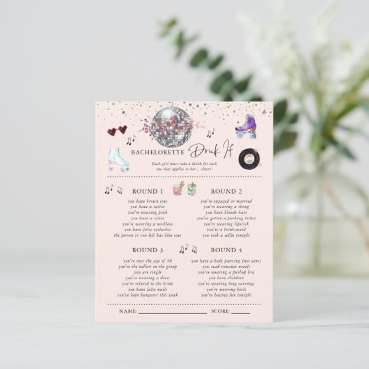 Drink Als | Rollenschaatsen Bachelorette (Staand voorkant)