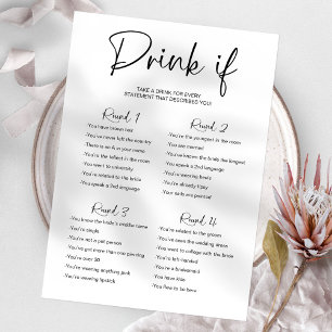 Drink Als Vrijgezellenfeest Spel Minimalistisch Kaart