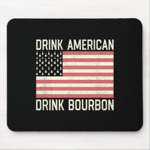 Drink Amerikaanse Bourbon Flessen Amerikaanse Vlag Muismat