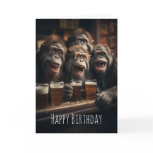 Drink Apen Drink Bier in de Pub Funny Adult