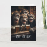 Drink Apen Drink Bier in de Pub Funny Adult Kaart<br><div class="desc">Een geestige verjaardagskaart met een apenthema,  met drink apen die bier drink in de kroeg. Personaliseer door de Birthday Kaart te bewerken met je eigen bericht.</div>