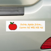 Drink Apple Juice...want PB zal je doden! Bumpersticker (Op auto)