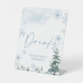 Drink, baby shower, winterbord reclamebord met voetstuk (Voorkant)