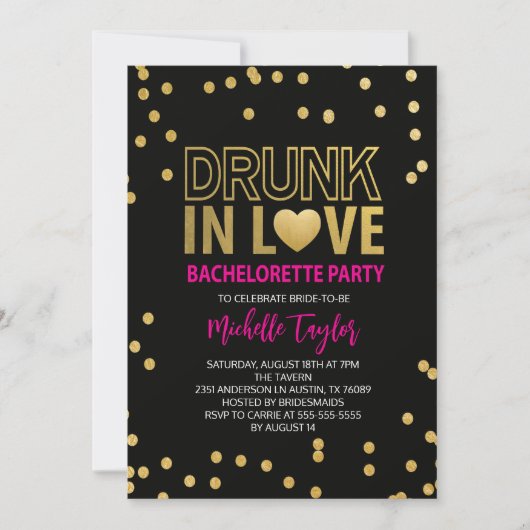 Drink Bachelorette-uitnodiging Kaart (Voorkant)