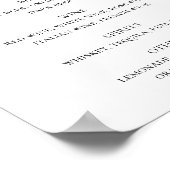 Drink balkmenu groene foliage bruiloft poster (Hoek)