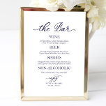 Drink Bar Navy Blue Calligraphy Wedding Sign Poster<br><div class="desc">Drink Bar Navy Blue Calligraphy Wedding Sign</div>