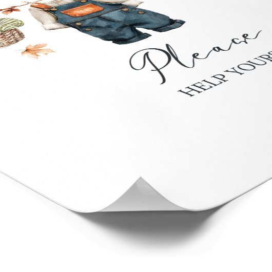 Drink Bar Pompoen Rustieke Herfst Baby shower Poster (Hoek)