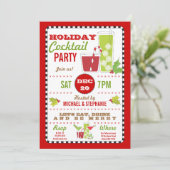 Drink & BE Merry Holiday Cocktail Party Uitnodigin Kaart (Staand voorkant)