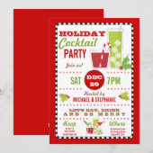 Drink & BE Merry Holiday Cocktail Party Uitnodigin Kaart (Voorkant / Achterkant)