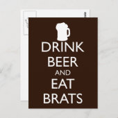 DRINK BEER AND EAT BRATS BRIEFKAART (Voorkant / Achterkant)