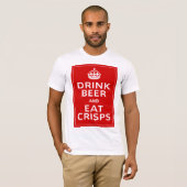 Drink Beer en Eat Crisps ~ British Fun T-shirt (Voorkant volledig)