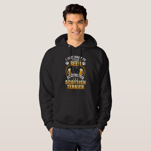 Drink Beer en hang met mijn Schotse terrier Dog Hoodie (Voorkant volledig)