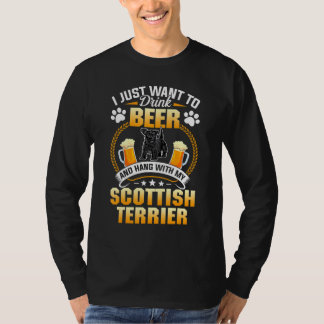 Drink Beer en hang met mijn Schotse terrier Dog T-shirt