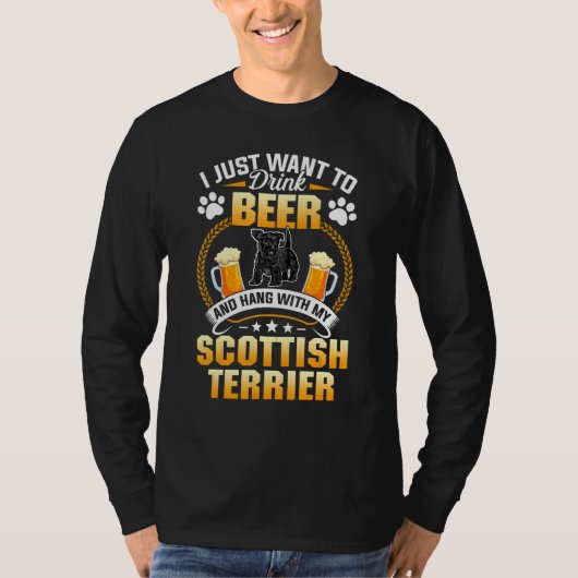 Drink Beer en hang met mijn Schotse terrier Dog T-shirt (Voorkant)