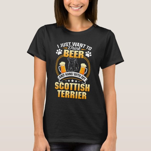 Drink Beer en hang met mijn Schotse terrier Dog T-shirt (Voorkant)