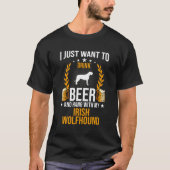 Drink Beer en hou vol met mijn Ierse Wolfhound Dog T-shirt (Voorkant)