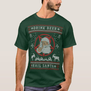 Drink Beer Hail Satan I Baphomet Death Metal T-shirt