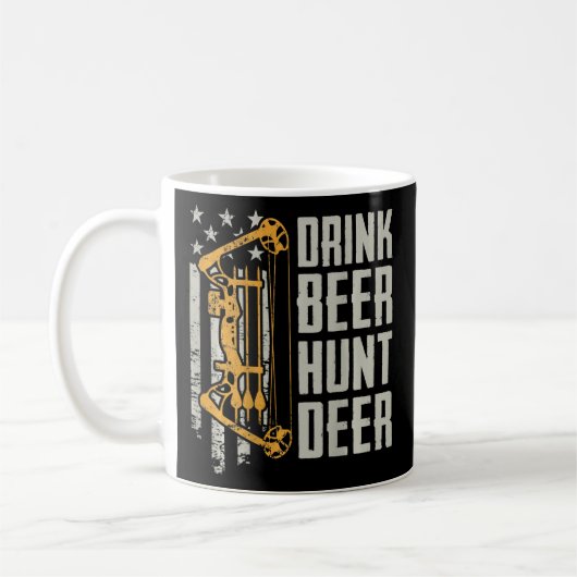 Drink Beer Hunt Deer Bow Hunting Archery Drink Koffiemok (Links)