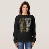 Drink Beer Hunt Deer Bow Hunting Archery Drink Trui (Voorkant volledig)