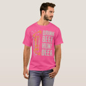 Drink Beer Hunt Deer Bow Hunting Drink boogschiete T-shirt (Voorkant volledig)