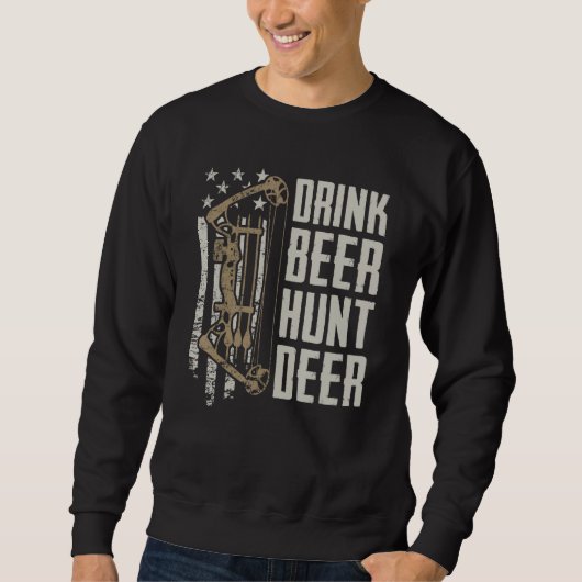 Drink Beer Hunt Deer Funny Archery Bow die Dr. Trui (Voorkant)