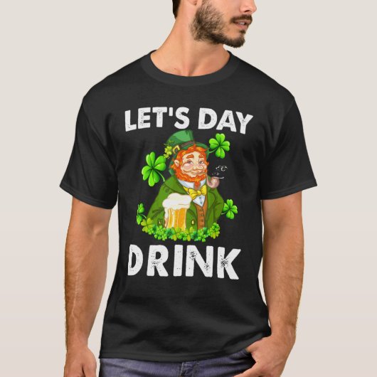 Drink Beer Leprechaun Happy St Patrick's T-shirt (Voorkant)