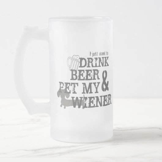 Drink Beer & Pet Mijn Wiener Bier Dachshund Mok (Links)