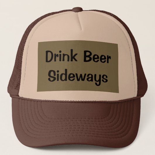 Drink Beer Sideways 2 Trucker Pet (Voorkant)