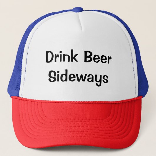 Drink Beer Sideways Trucker Pet (Voorkant)