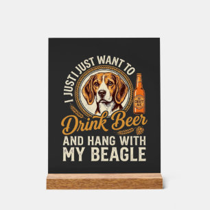 Drink Bier Beagle Hond Ambachtelijk Ale Fles Hoppe Acryl Bord