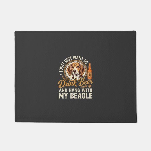 Drink Bier Beagle Hond Ambachtelijk Ale Fles Hoppe Deurmat (Voorkant)