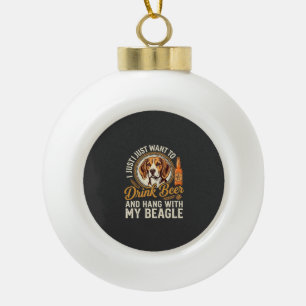 Drink Bier Beagle Hond Ambachtelijk Ale Fles Hoppe Keramische Bal Ornament