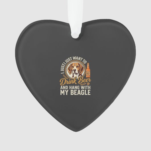 Drink Bier Beagle Hond Ambachtelijk Ale Fles Hoppe Ornament (voorkant)