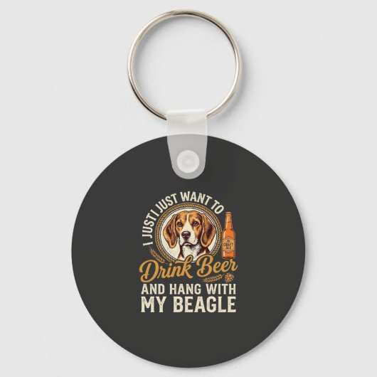 Drink Bier Beagle Hond Ambachtelijk Ale Fles Hoppe Sleutelhanger (Voorkant)